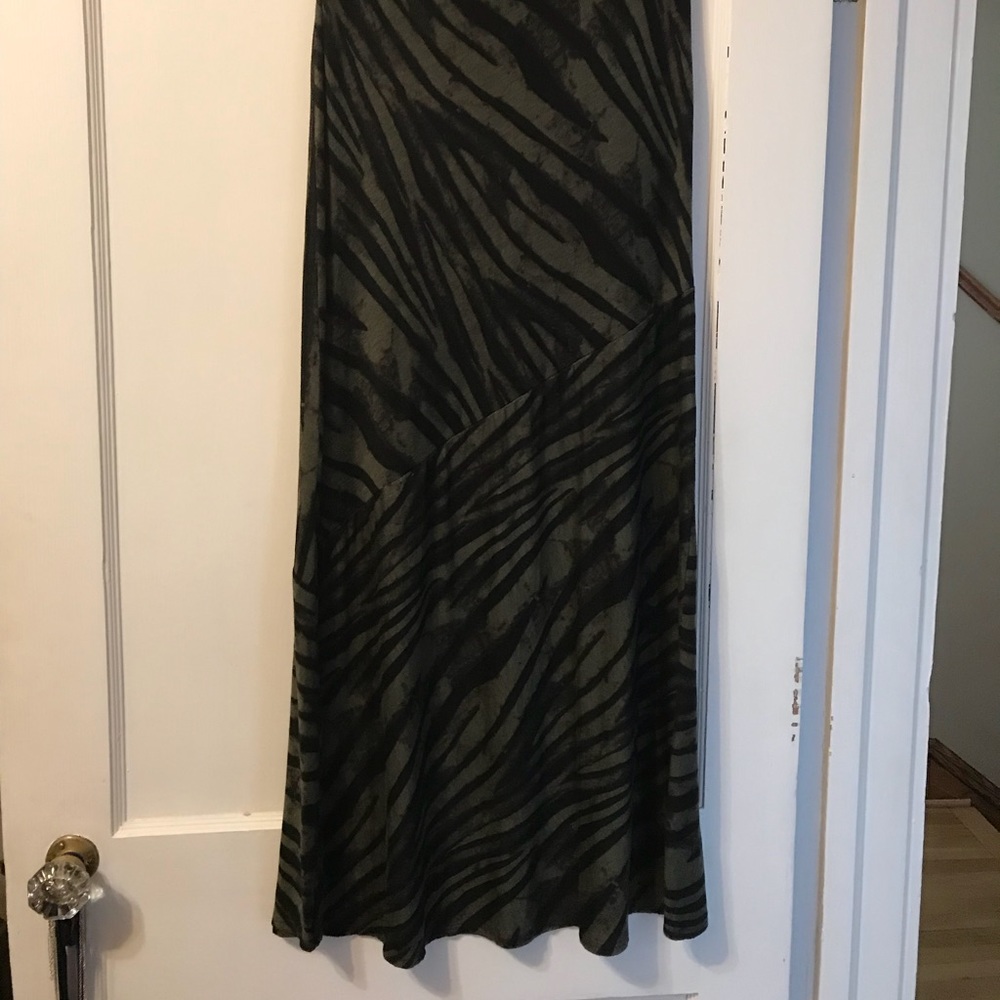 Like new Maxi skirt. Olive green and black